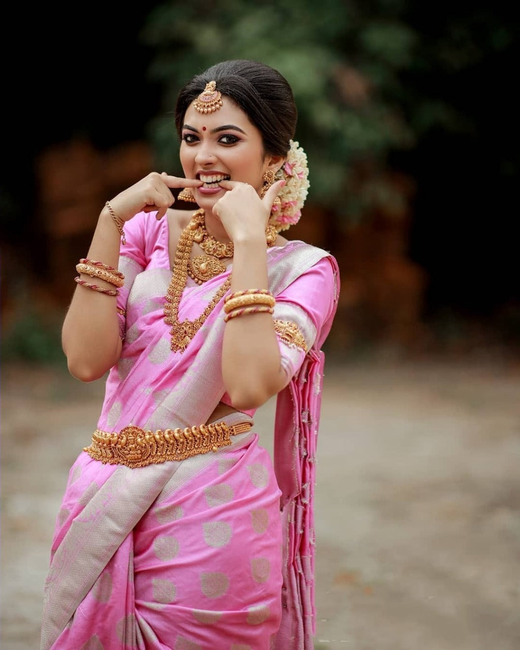Taffy Pink Color Silver Zari - Fancy Wedding Silk Saree | Rainbow Silks  Sarees