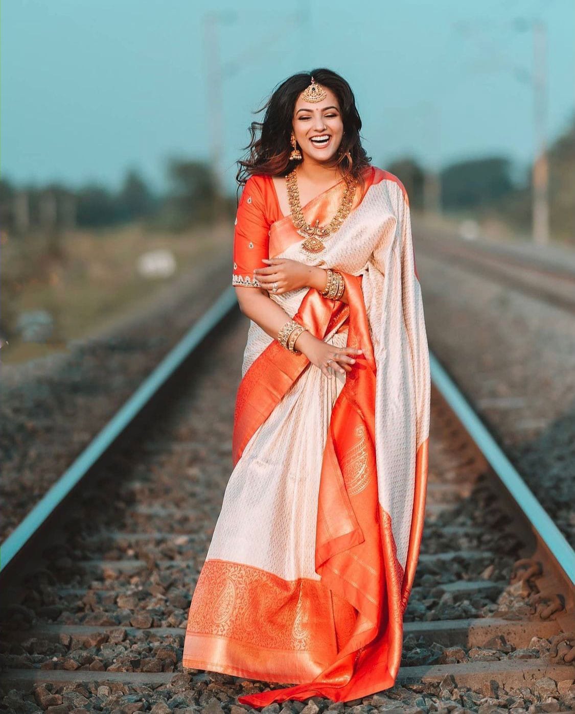 Rama Banarasi Silk Jacquard Half Saree With Contrast Maroon Colour Jac
