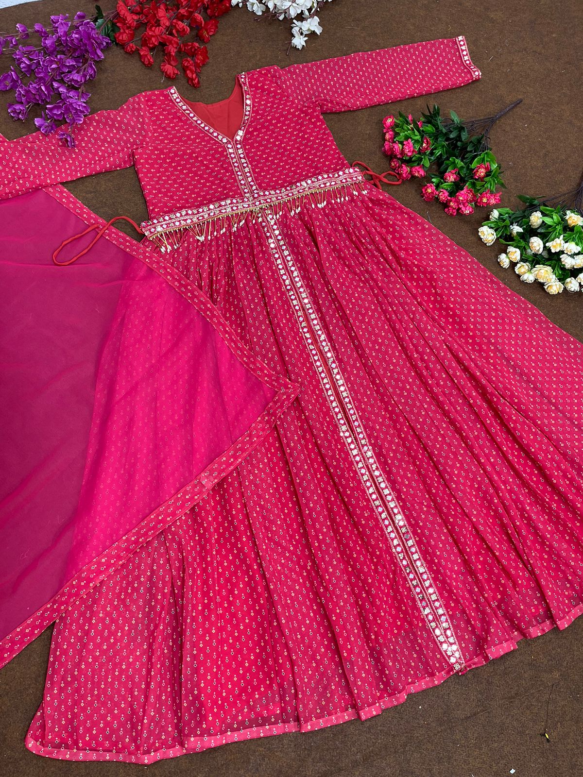 Superhit Digital Printed Pink Color Gown