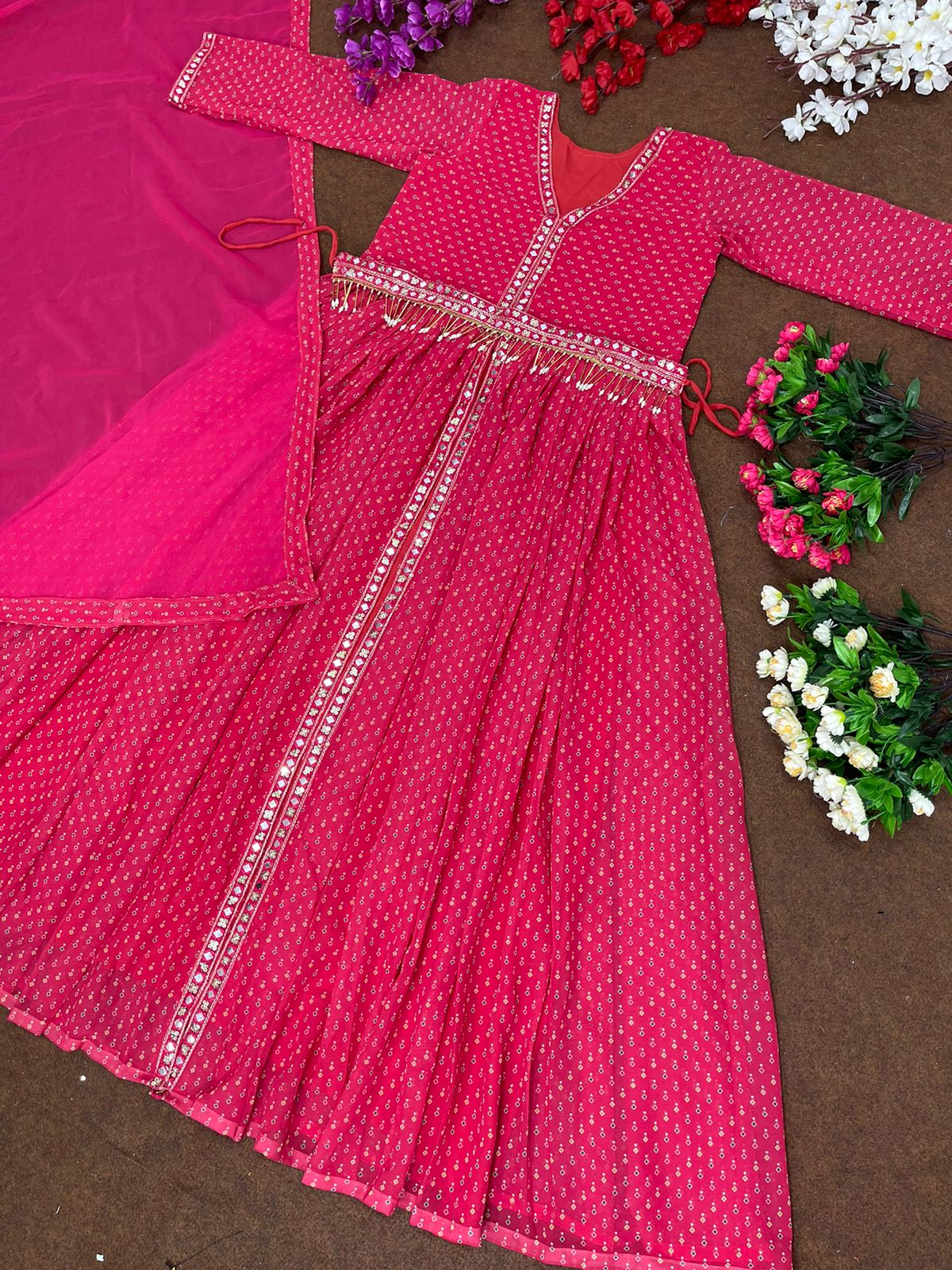 Superhit Digital Printed Pink Color Gown