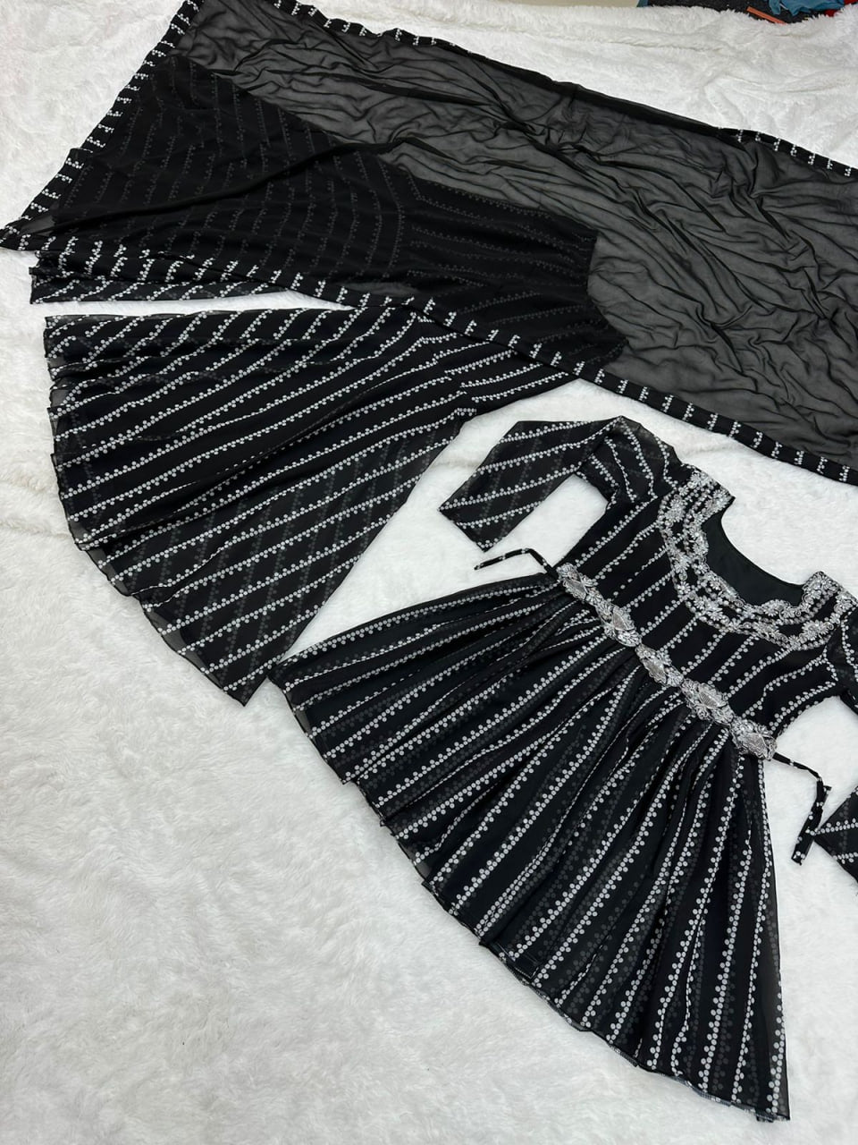 Digital Print Black Color Designer Sharara Suit