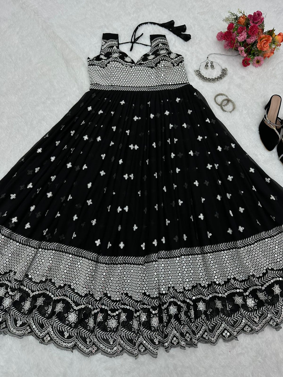 Thread work Black Color Lovely Gown