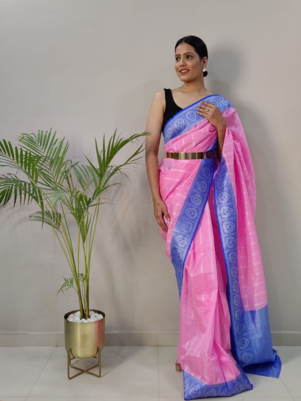 Festive Wear Pink Color Banarasi Saree